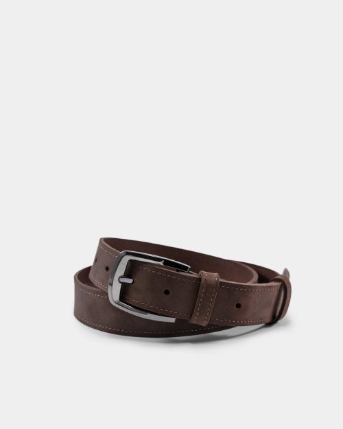 A classic brown leather belt