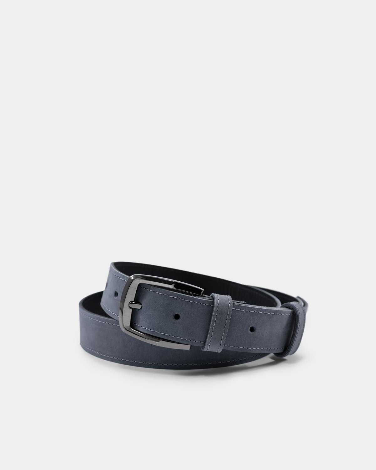 A classic grey leather belt