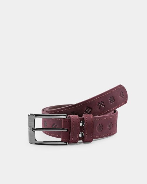 A bordo leather belt with Baltic symbols
