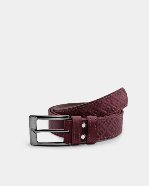 A bordo leather belt with fire cross pattern