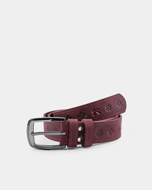 A bordo leather belt with Baltic symbols