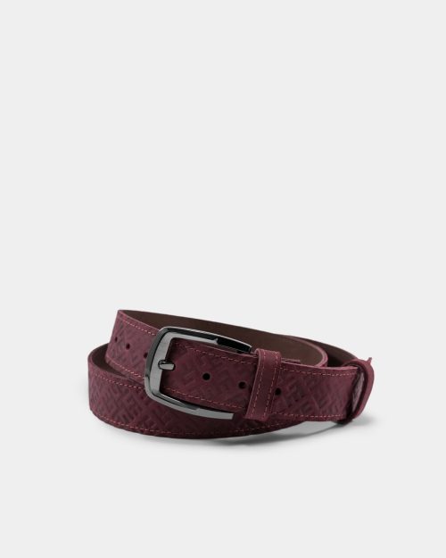 A bordo leather belt with fire cross pattern